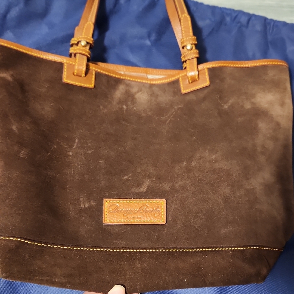Dooney & Bourke Brown Tote Bag with Leather Trim - Picture 3 of 14